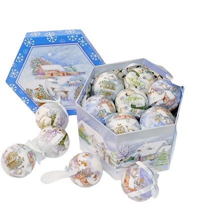 Joyful Jingle: 14-Piece Christmas Tree Ball Ornament Set