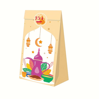 Ramadan Countdown Kraft Paper Bags Set (60 Pieces)