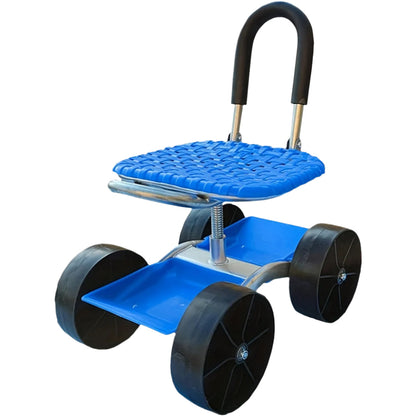 4-Wheel Rolling Garden Chair Swivel Seat