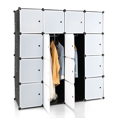 Storage Wardrobe Closet with Hanging Rods