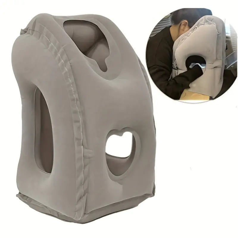 Premium Inflatable Travel Pillow - Gray