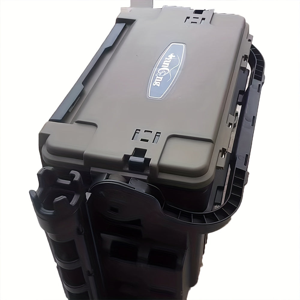 Double-Layer Outdoor Storage Box with Adjustable Dividers