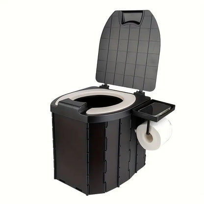 Portable Folding Toilet with PU Seat Cushion - Ideal for RV, Car, Camping
