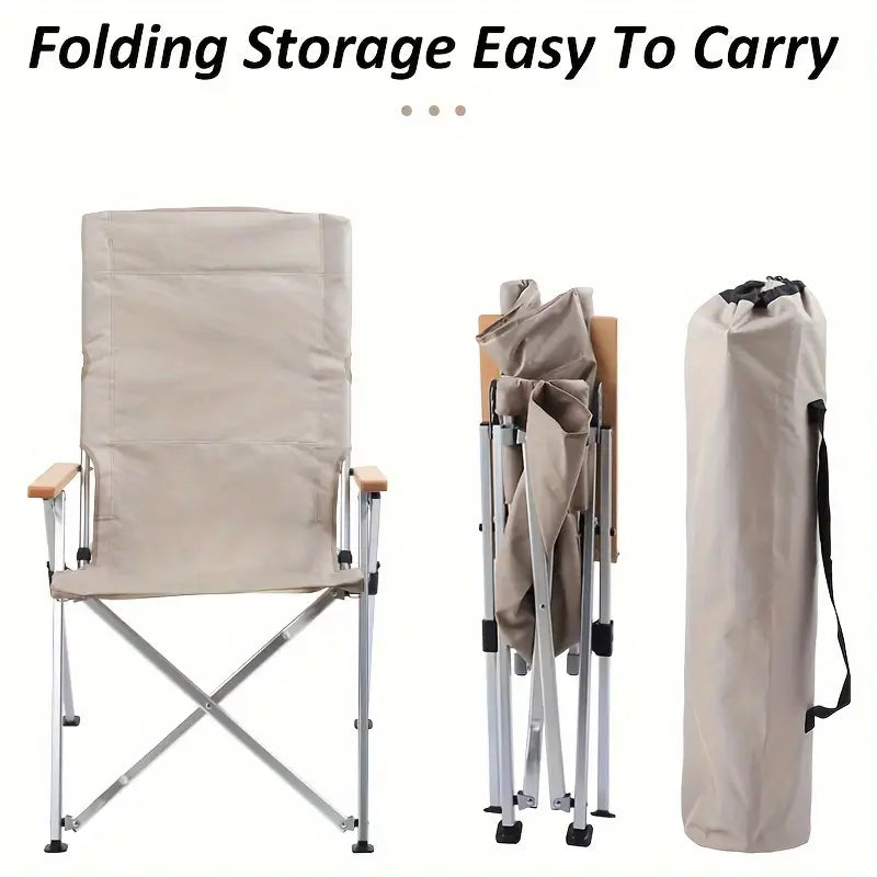 Foldable Outdoor Chair - Khaki, Four Adjustable Positions