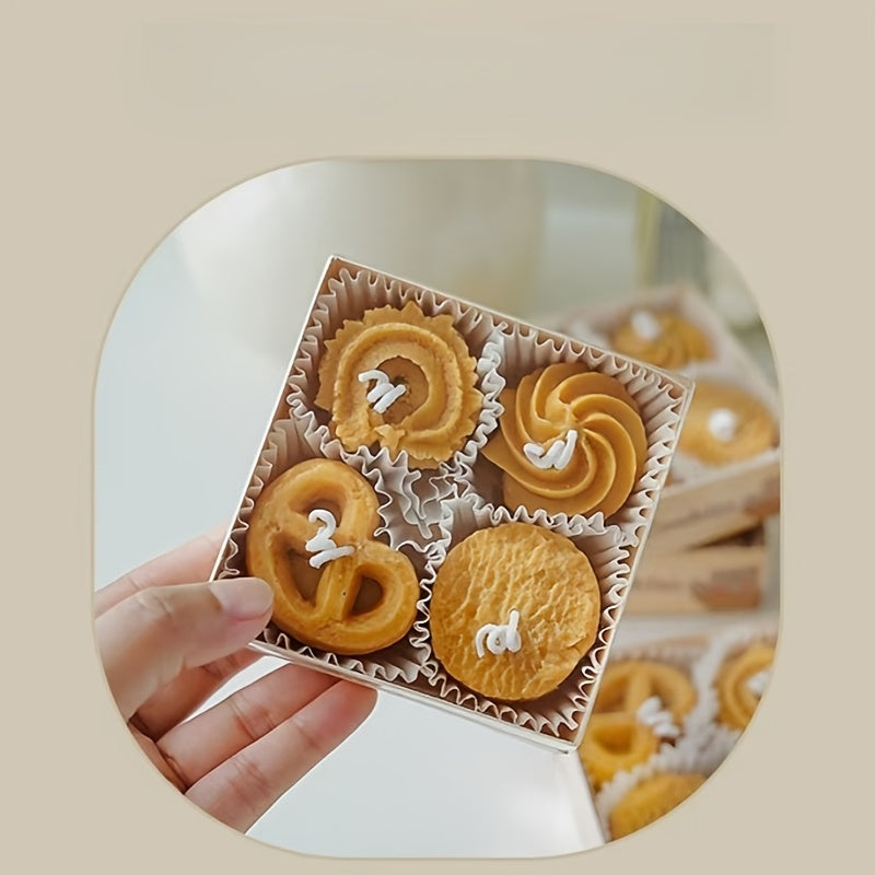 4pcs Coffee Scented Aromatherapy Candles with Glitter