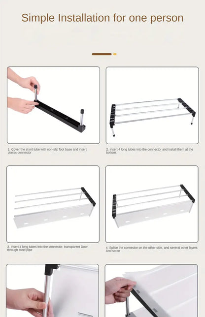 Say goodbye to dusty shoes with this convenient dustproof storage shelf