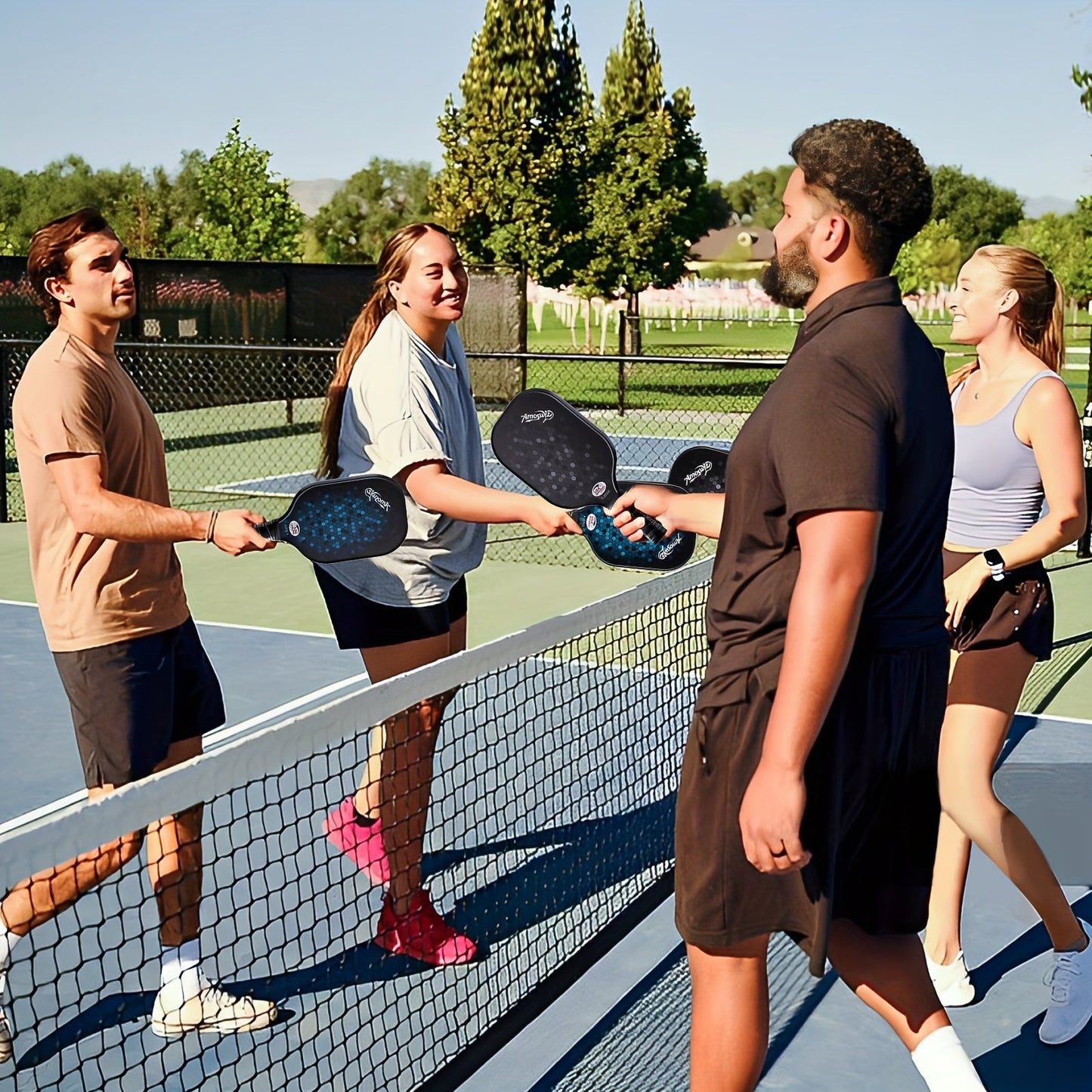 Pickleball Paddle Set 4-Pack Fiberglass Beginners