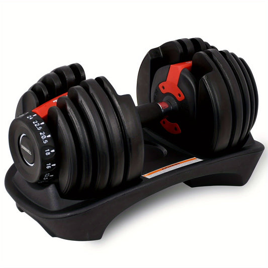 Adjustable Dumbbell 24KG with Anti-Slip Metal Handle(Black)