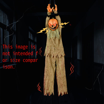 Pumpkin Head Pendant Halloween Decor with Sound and Lights