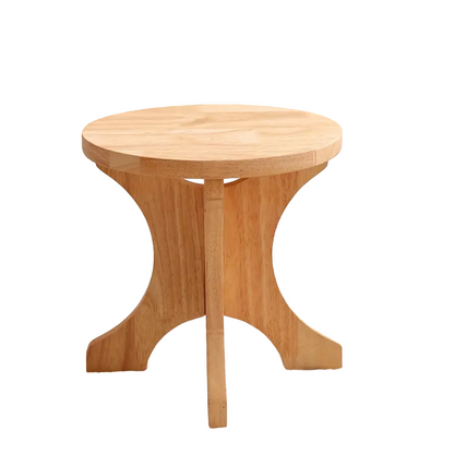 Art Deco Wooden Shoe Changing Stool - Household Solid Wood Round Stool in Wood Color