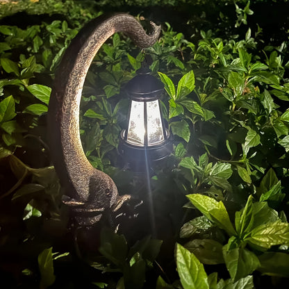 Solar Elephant Garden Light Sculpture with Lantern