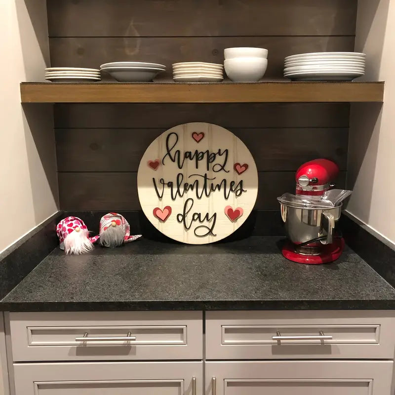 Valentine's Day Wooden Door Hanger - Heartwarming Sign for Love Celebrations