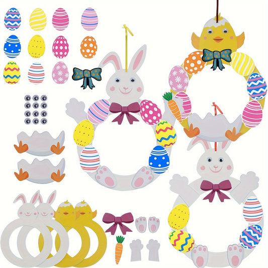 Easter Bunny & Chick Wreath Making Kit EVA Craft Set