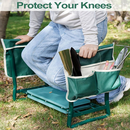 Garden Kneeling Chair with Cushion and Tool Bag