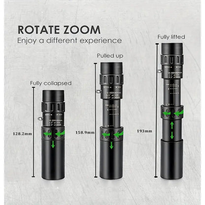 10-300X Zoom HD Portable Monocular - Professional Telescope