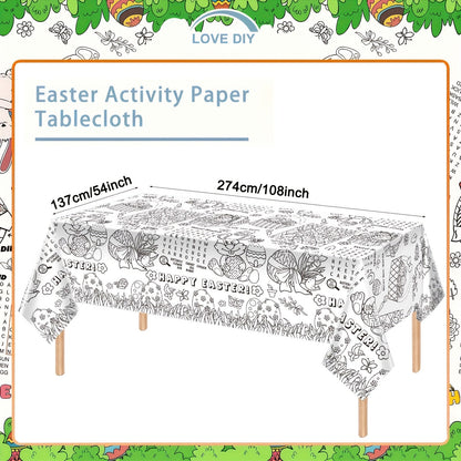 Classic Easter Coloring Table Cover 274x137cm