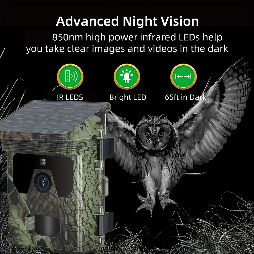 Solar-Powered 4K Wildlife Trail Cam Hunting Camera