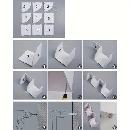 5-Layer PVC Corner Wall Shelf Bookshelf Organizer