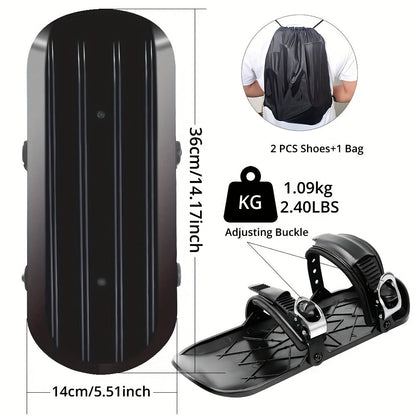 Mini Snow Skates Adjustable Ski Sled Boots