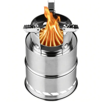 Portable Stainless Steel Firewood Stove for Outdoor Camping