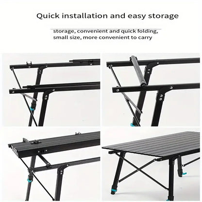 Adjustable Height Outdoor Aluminum Alloy Folding Table