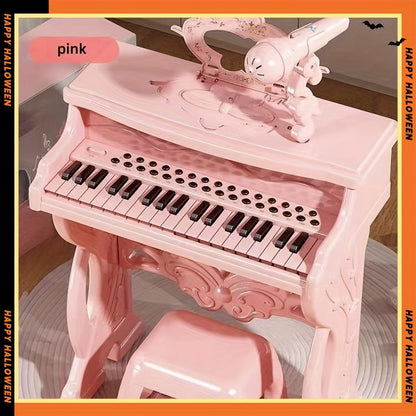 Pink Electronic Piano for Kids with Microphone