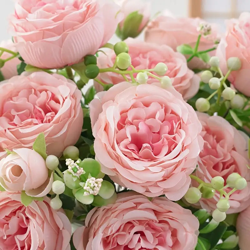 Realistic Light Pink Artificial Peony - Lifelike Home and Wedding Décor