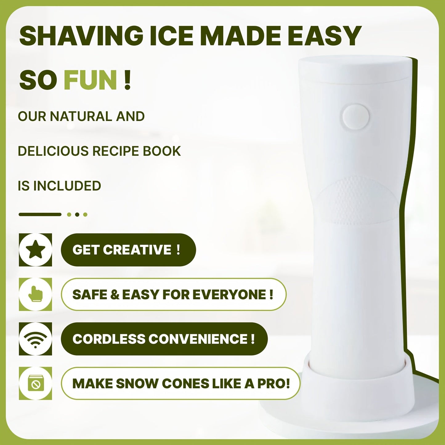 Battery Ice Crusher Snow Cone Shaver