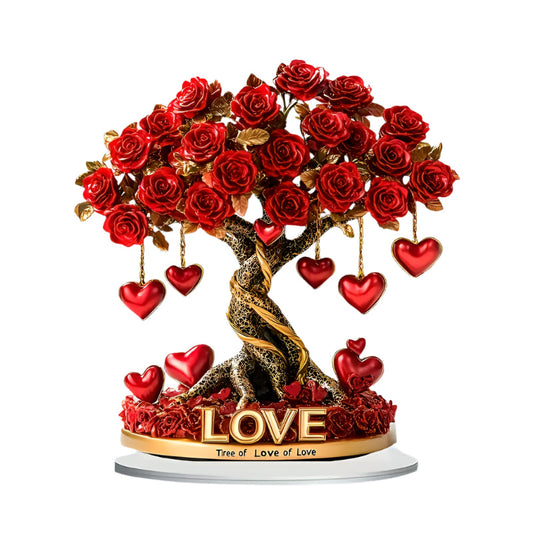 2D Crystal Heart "Tree of Love" Acrylic Decor