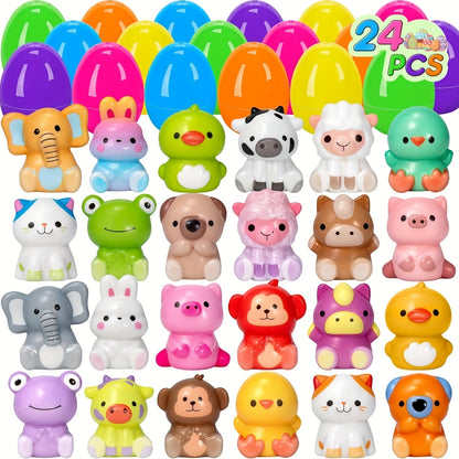 Set of 24 Pre-Filled Easter Eggs with Squishy Toys