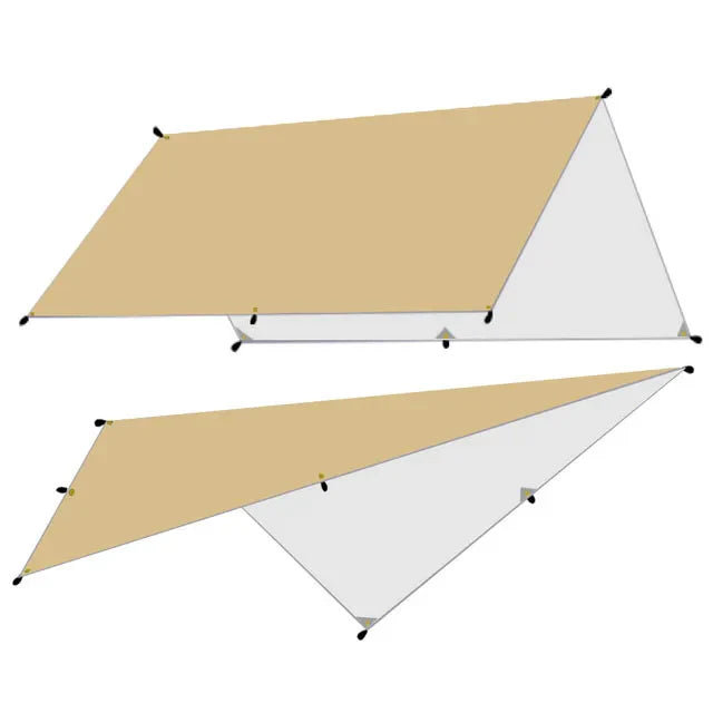 Waterproof Tarp Tent Awning Shade Outdoor (Beige)