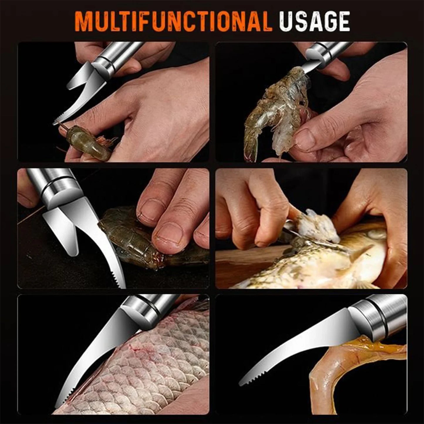 6-in-1 Multifunctional Shrimp Peeler & Fish Scaler
