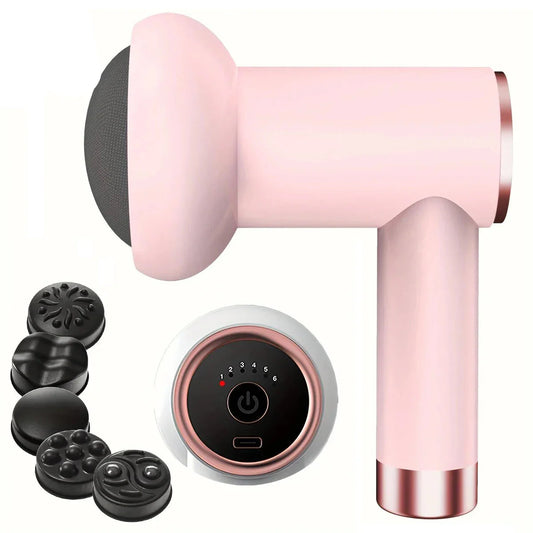6-Speed Rechargeable Mini Massage Gun Fat-Reducing, Relaxation Tool Pink