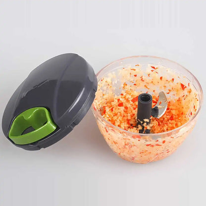 1000ml Manual Food Chopper – Hand-Pull String Vegetable Cutter
