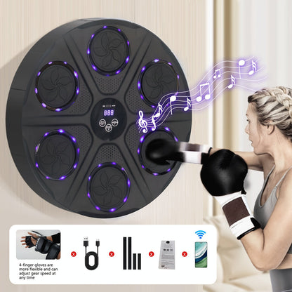 Smart Music Boxing Wall Trainer with Gloves