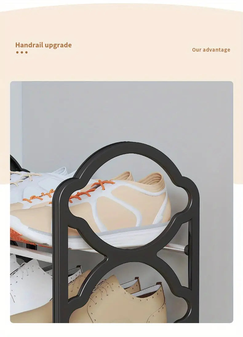 Step up your organization game with this stylish and functional shoe rack