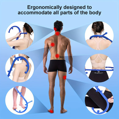 Lead-Free S-Shaped Hook Self-Massage Stick(Blue)