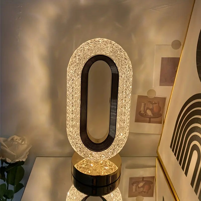 Modern Crystal Table Lamp with Color-Changing LED Lights