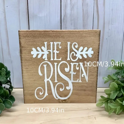 Easter Blessings: Set of 4 Wooden Jesus Ornaments