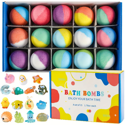 Surprise Toy Bath Bombs for Kids (15-Pack)