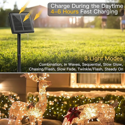 110ft Solar String Lights: 300 LED Waterproof Fairy Lights