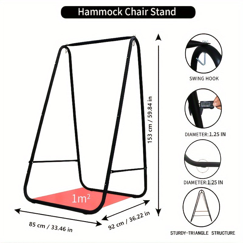Hammock Chair With Metal Stand Indoor Outdoor Swing
