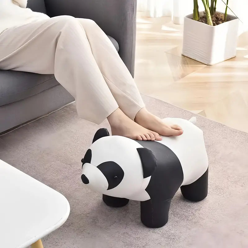 Solid Wood Bench - Charming Panda-Shaped