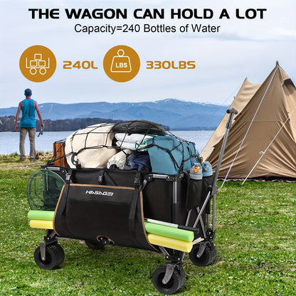 Folding Utility Wagon with Large Wheels