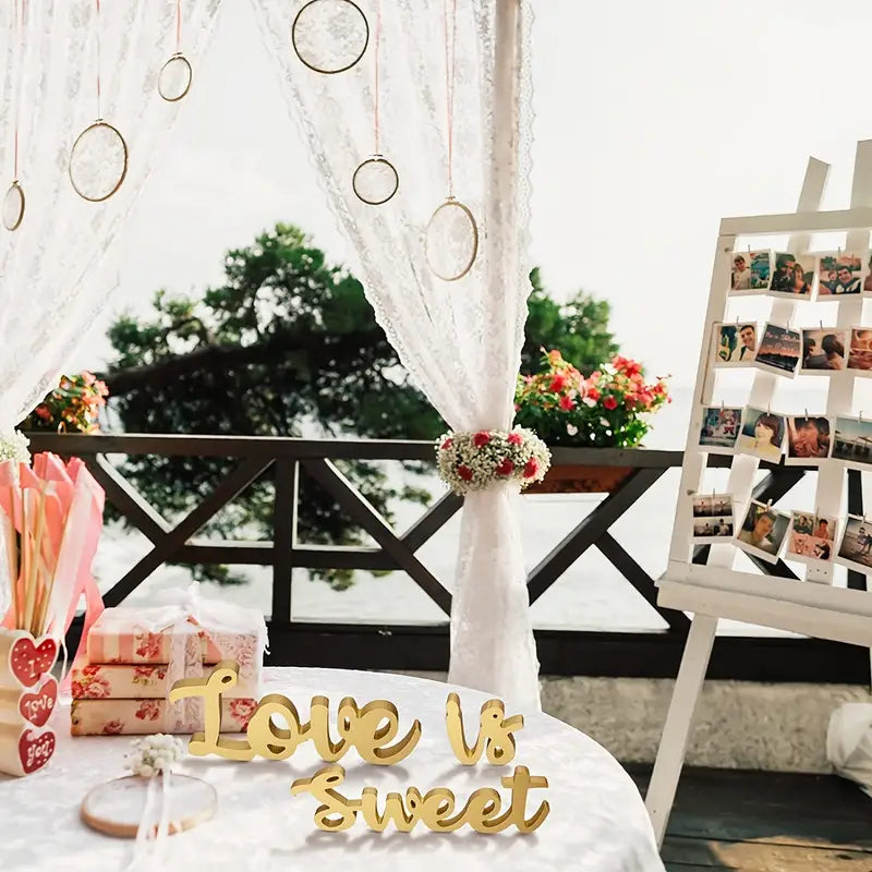 Love is Sweet Table Decor - Freestanding Wooden Love Sign