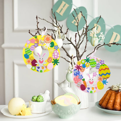 8pcs DIY Easter Wreath Craft Kit Bunny Egg Set