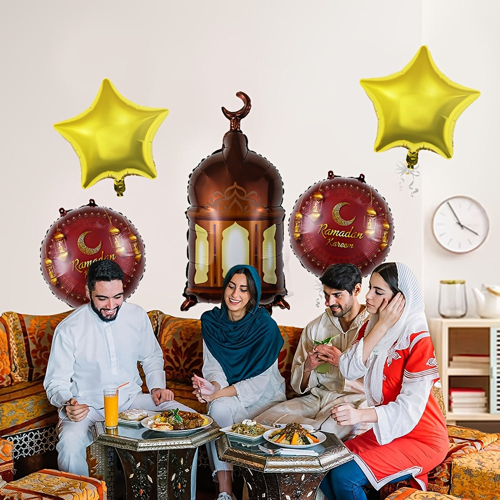 Ramadan & Eid Aluminum Foil Balloons Set - 5 Pack