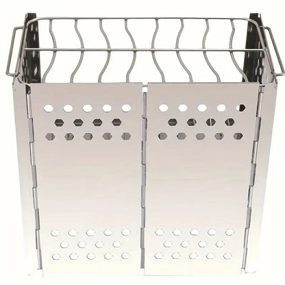 Portable Stainless Steel Wood Stove: Multi-functional Square Cookware(1pc)