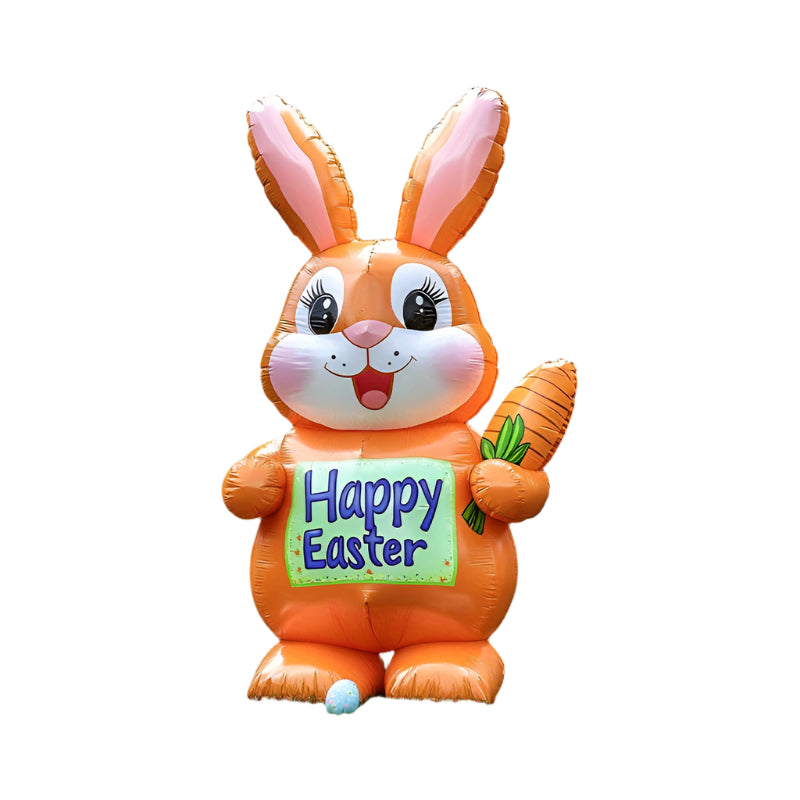 Carrot & Happy Sign Inflatable Easter Bunny