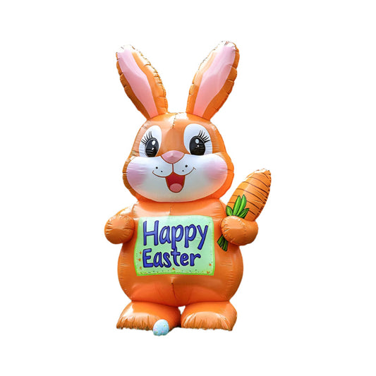 Carrot & Happy Sign Inflatable Easter Bunny
